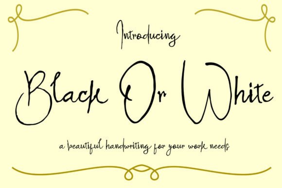 Black Or White: A Script Font for Impactful Branding