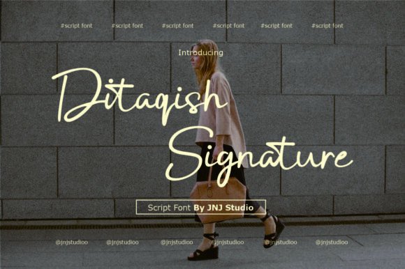 Ditaqish Signature: A Script Font for Digital Design Excellence